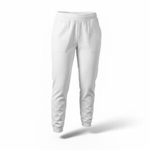 Faherty Women's White Linen Joggers.